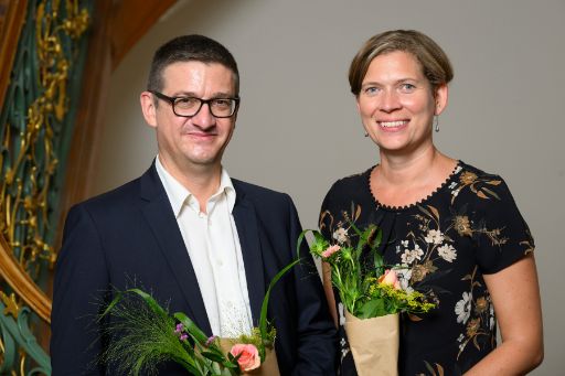 Patrick Hafner (SVP), Präsident Bürgerrat und Fabienne Beyerle (FDP), Statthalterin (Foto: Dominik Plüss)